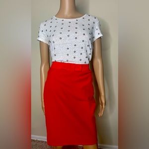 Anne Taylor - Red Pencil Skirt Petite Size 10